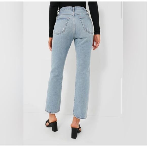 AGOLDE Pinch Waist High Rise Kick Jeans Size 31 12 90's Riptide Light Blue - Picture 5 of 12